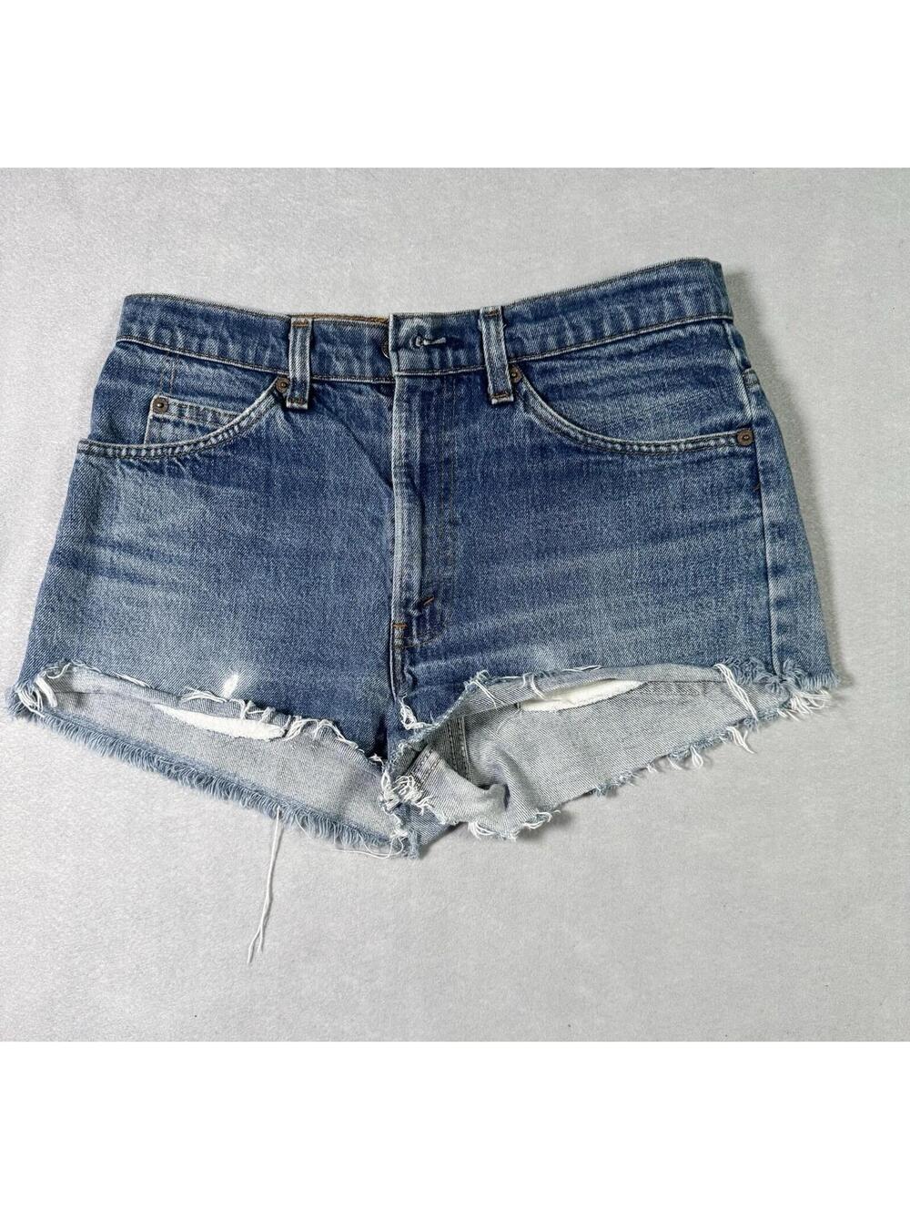 Vintage (1985 Jeans) Levi's Orange Tab Cut-Off Denim Shorts In Medium Wash